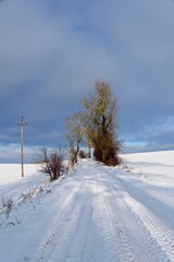 Winter gravel road