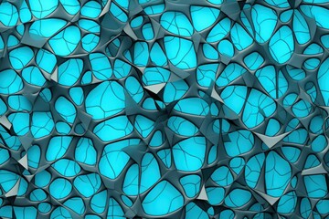 Cyan pattern Voronoi pastels