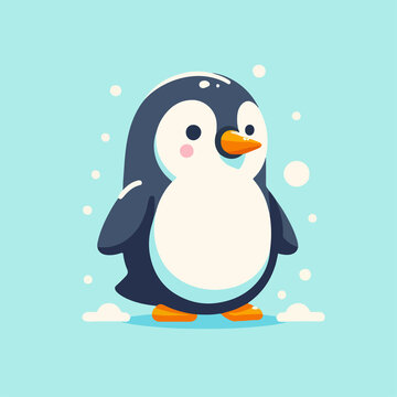 penguin on snow
