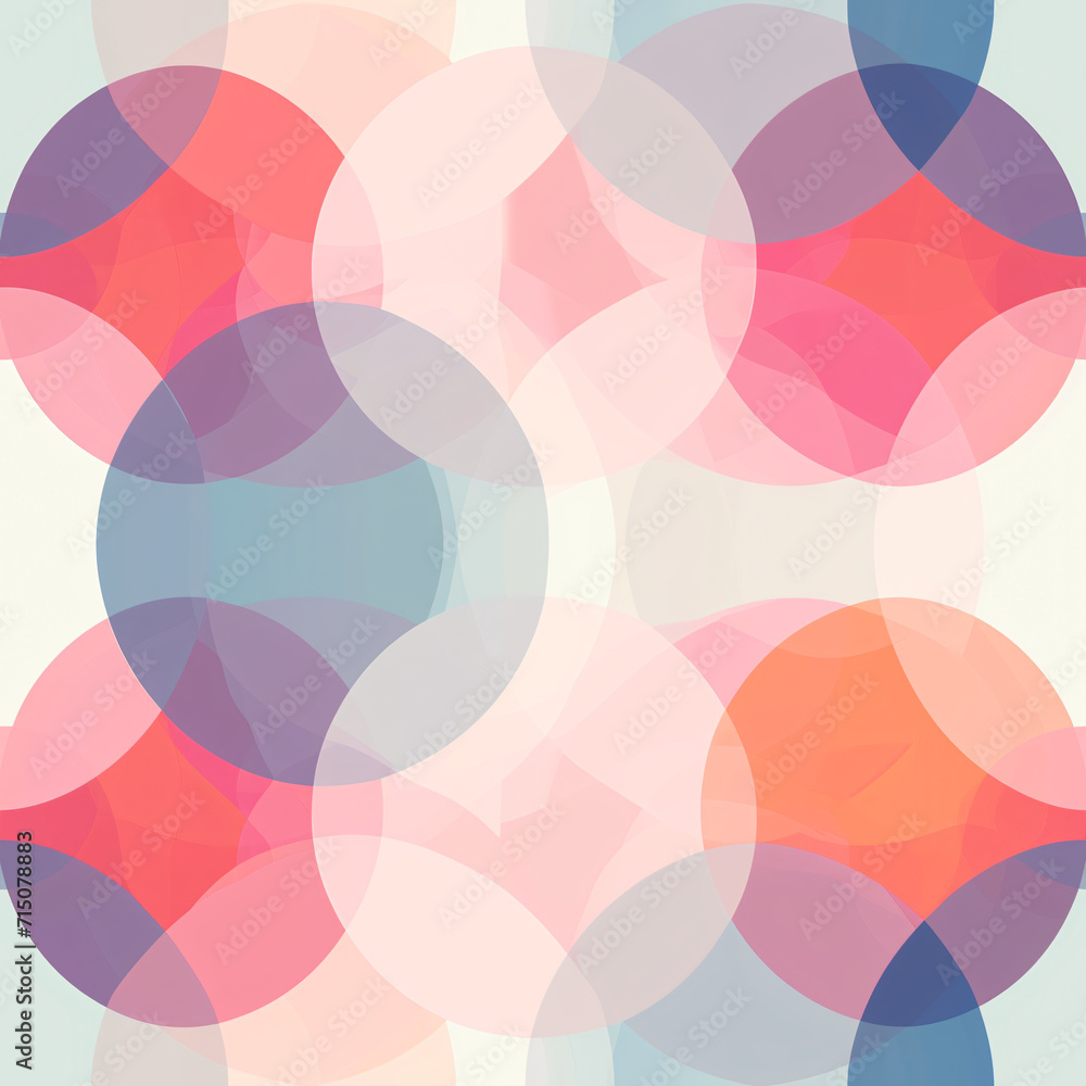 Poster abstract seamless geometric shapes with transparent overlapping circles. modern design for wallpaper