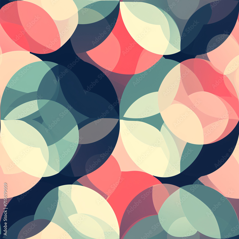 Poster colorful abstract geometric background with overlapping circles and transparency. vibrant design for