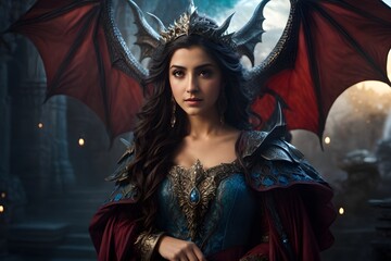 A girl with a little dragon, Queen in the fantasy world