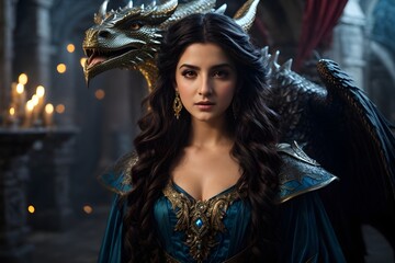 A girl with a little dragon, Queen in the fantasy world