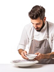 Creative Male Potter Shaping Clay, AI Generated