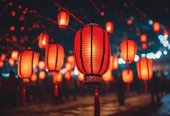 Chinese Lantern Festival Street celebration night view