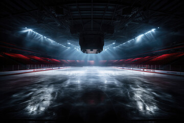 Hockey ice rink sport arena at the stadium sports complex - obrazy, fototapety, plakaty
