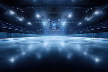 Fototapeta na wymiar Hockey ice rink sport arena at the stadium sports complex