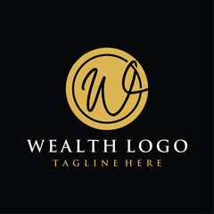 Letter W Logo Design for Wealth. Simple and Modern. Vector illustration
