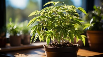 Growing Cannabis Plants At Home For Personal Therapeutic Use. Legal Consumption Of Weed On 420 Day