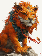 Chinese lion illustration