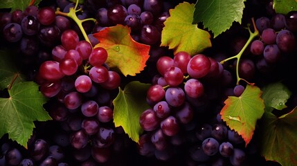 red grapes on vine ai generated
