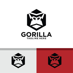 Gorilla Head Logo Design. Simple and Modern. Vector illustration