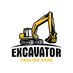 Excavator Logo Design. Simple and Modern. Vector illustration