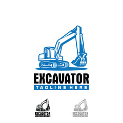 Excavator Logo Design. Simple and Modern. Vector illustration
