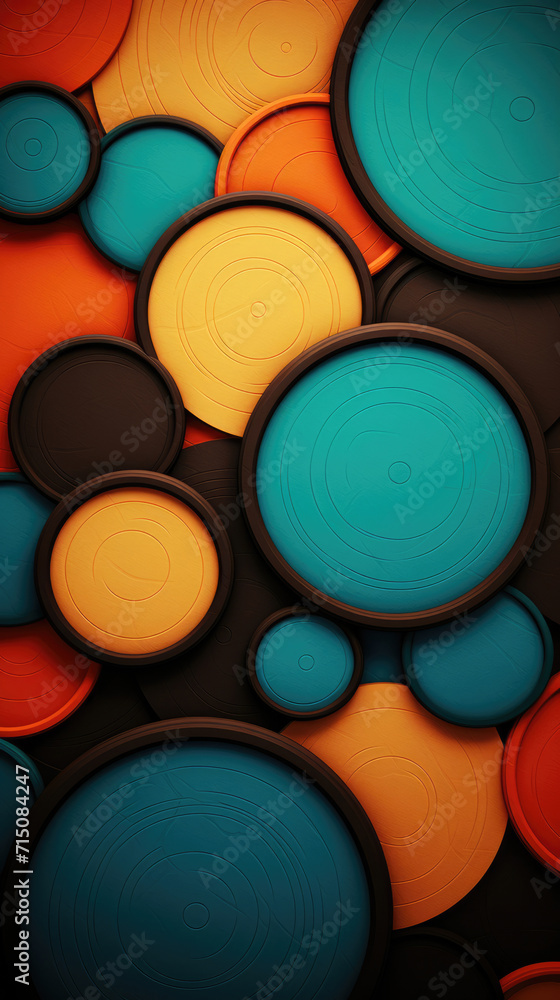 Poster background, wallpaper or case design in retro abstraction style