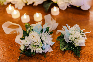 Fototapeta na wymiar Beautiful wedding flowers bouquet close up