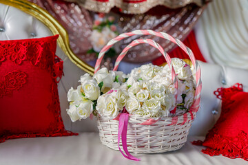 Beautiful wedding flowers bouquet close up