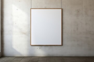 blank picture frame on a wall background with place for your text