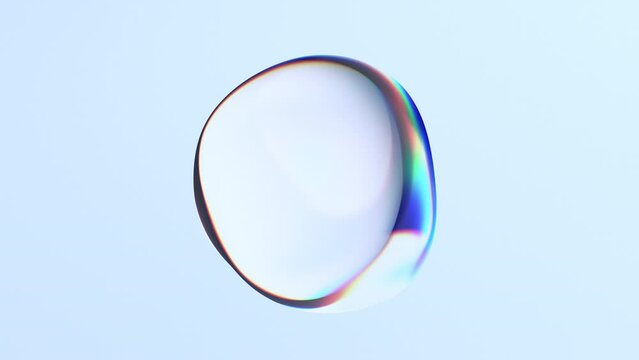 Abstract 3d Animation Of A Colorful Bubble, 4k Video, Loop