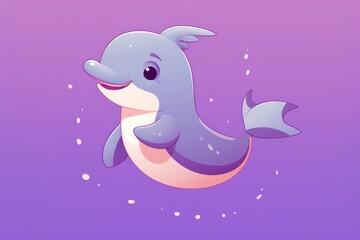  a cartoon dolphin with a purple background and a purple background with a purple background and a purple background with a blue dolphin.