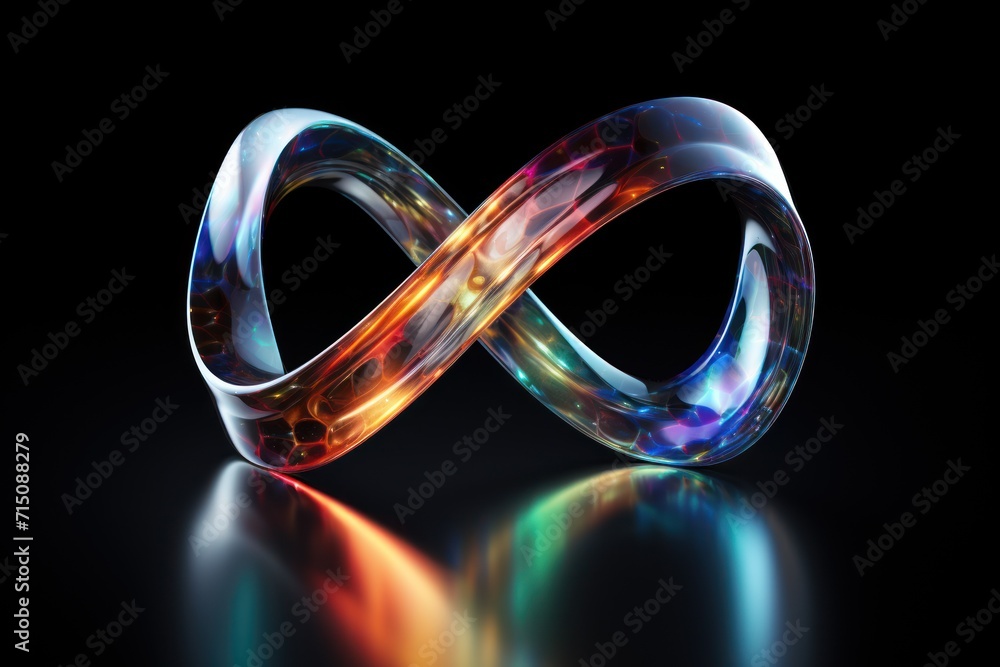 Poster a close up of a shiny object on a black background with a reflection of the object in the middle of 