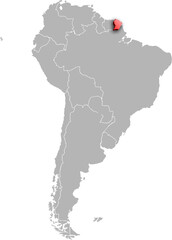 FRENCH GUIANA MAP 3D ISOMETRIC WITH SOUTH AMERICA MAP