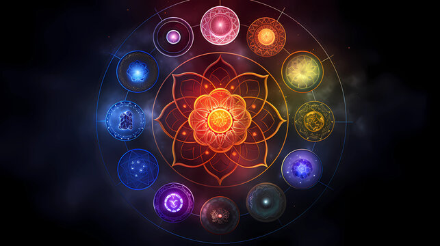 Chakra Symbols Circle