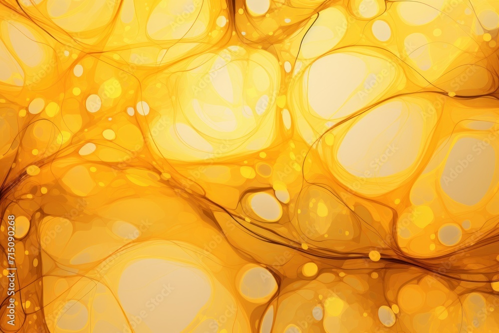 Poster a close up of a yellow background with lots of bubbles on the bottom of the image and a lot of bubbl