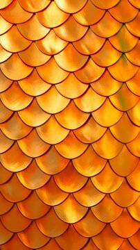 Golden fish scales, textured background. Snake, lizard, reptile gold skin. Luxurious golden sequins. Concepts of luxury, opulence, fantasy textures, patterns, abstract design. Vertical format