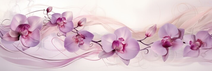 Orchid soft lines, simple graphics, simple details, minimalist 2D carpet texture