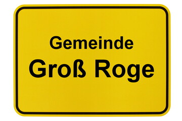 Illustration eines Ortsschildes der Gemeinde Groß Roge in Mecklenburg-Vorpommern