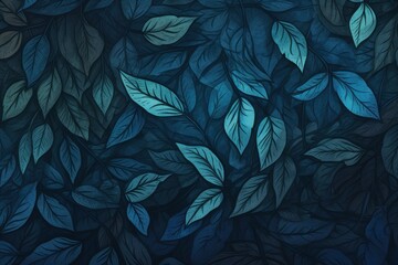  a bunch of leaves that are blue and green on a black background with the words, leaves are blue and green on the bottom right side of the image.