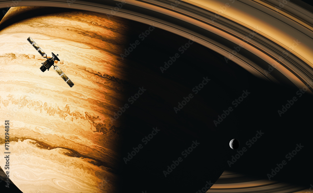 Canvas Prints gas giant planet in deep space, 3d animation