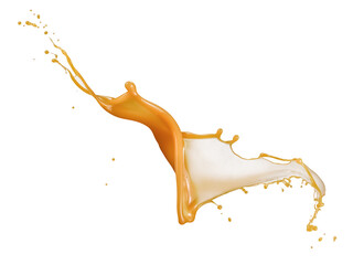 Melted caramel splash on white background - 715095251