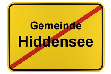 Illustration eines Ortsschildes der Gemeinde Hiddensee in Mecklenburg-Vorpommern