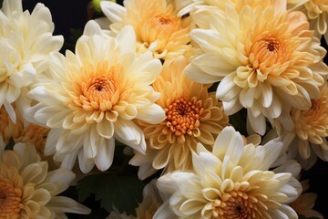  a close up of a bunch of flowers with yellow and white flowers in the middle of the petals and the center of the flowers in the middle of the petals.