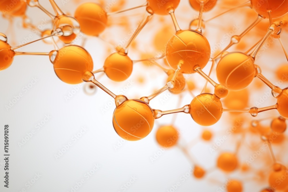 Aufkleber a close up of a bunch of orange balls on a string with a white sky in the backround.