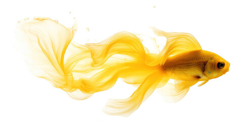 Fototapeta premium Elegance Golden Fish on White Background