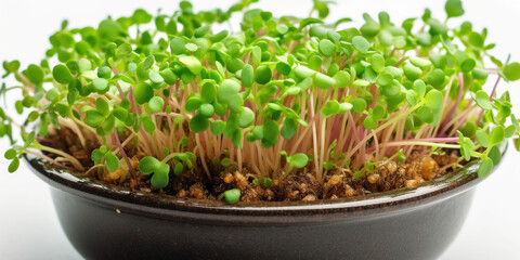 Growing micro green sprouts in container
