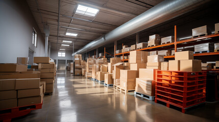 Warehouse Filled With Numerous Boxes, A Captivating Image of Abundance and Organisation