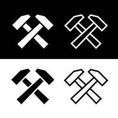 Hammer icons set. Symbol of construction or creation. Construction tool.