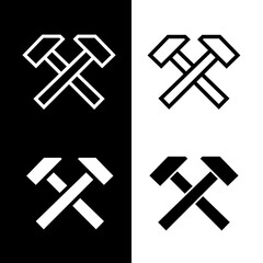 Hammer icons set. Symbol of construction or creation. Construction tool.