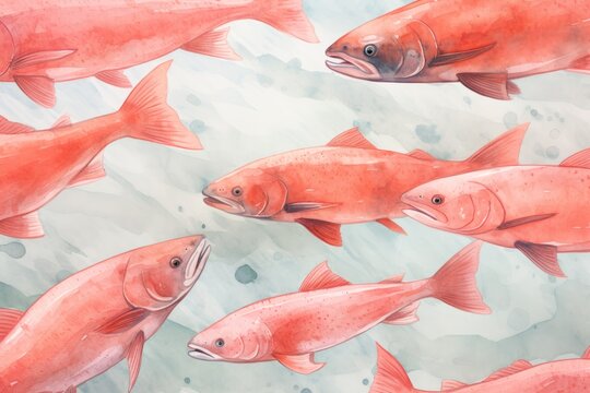 Salmon subtle watercolor, seamless tile