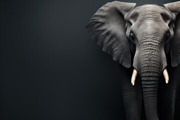  a close up of an elephant's head with tusks and tusks on it's ears.