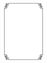 traditional Black frame border  on white background.  frame for any text