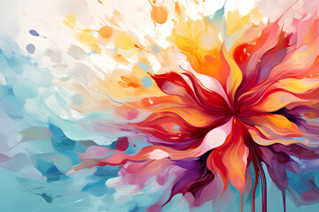 colorful abstract background with a flower art