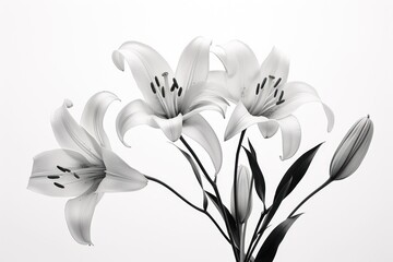  a black and white photo of a bunch of flowers in a vase with water droplets on the bottom of the flowers.