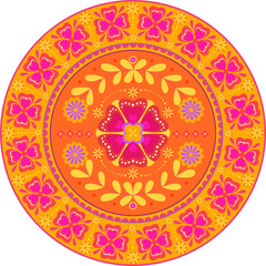Indian mehndi style floral mandala