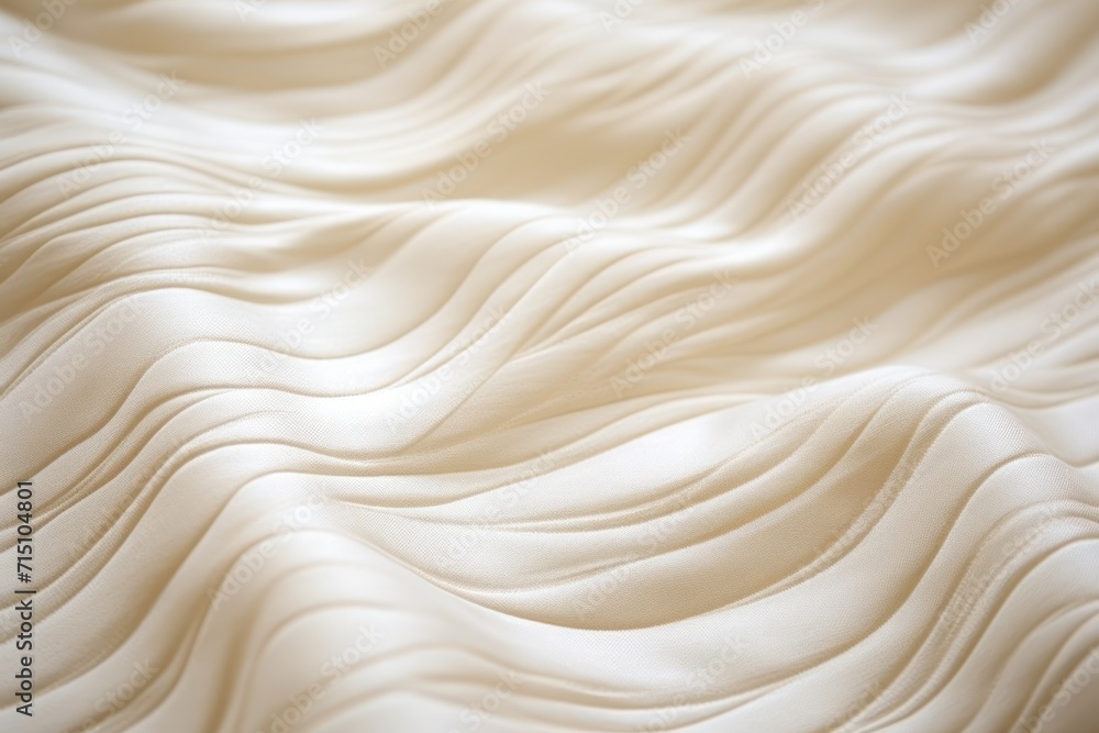 Aufkleber a close up view of a bed with white sheets and sheets on top of it, with wavy lines in the middle of
