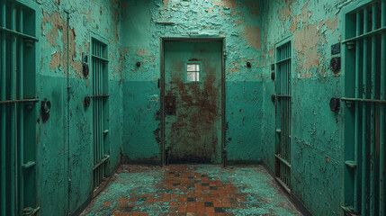 A dark corridor of an old prison